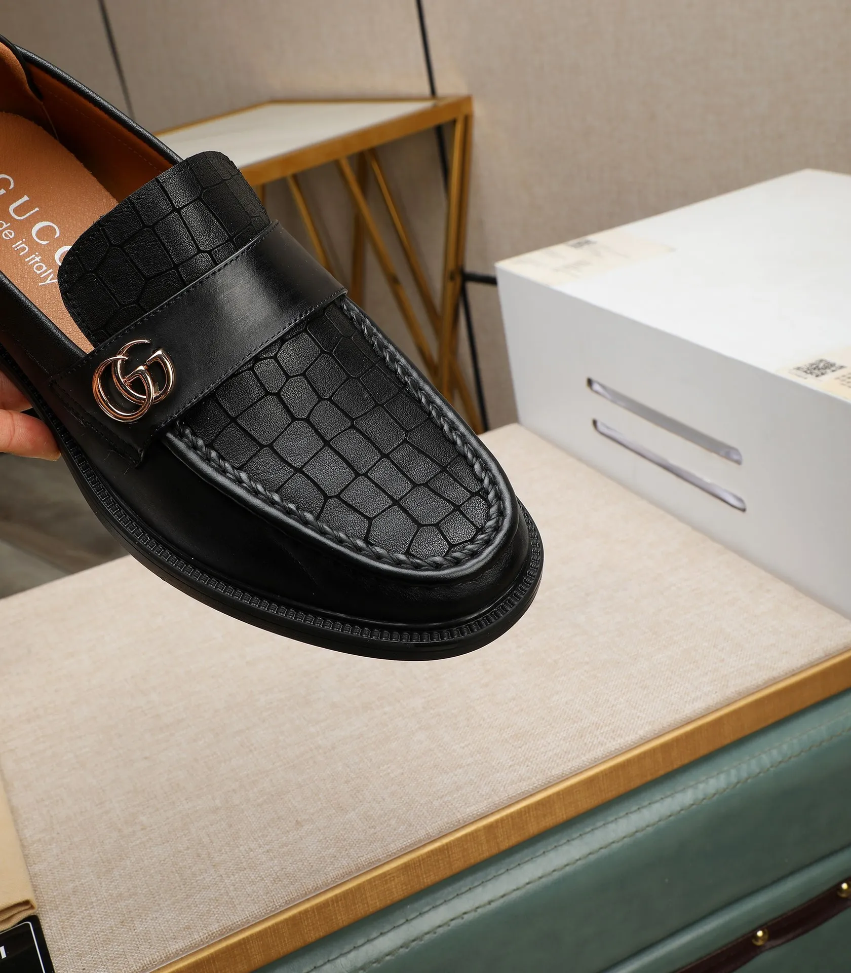 Men's men's shoes💰500📛📛Original (water-dyed cow lining) Gucci GUCCI official website formal shoes🌀 Italian🇮🇹imported cowhide➕top imported water-dyed cowhide lining💋Finely handmade original bottom, the real thing looks better when photographed in person Standard size 38-44